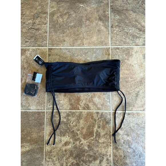 Cotton On Body Side Gathered Midi Bandeau Bikini Top Black Size Medium - Picture 6 of 9